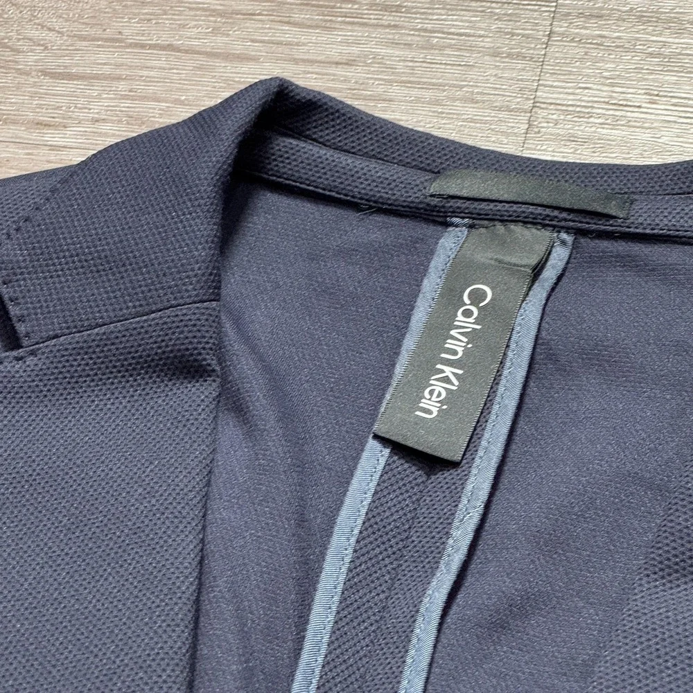 Calvin Klein Sport Coat Mens 42 L Blue Unstructured Slim‎ Blazer Jacket 2 Button